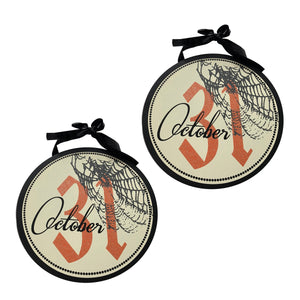 Set of 2, 12x12" Halloween Circle Sign