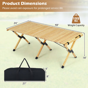 48 Inch Folding Camping Table with Carry Bag for Backyard