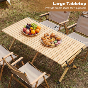 48 Inch Folding Camping Table with Carry Bag for Backyard