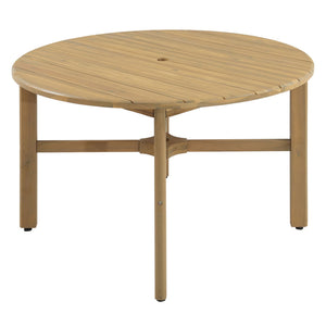 5 Piece Round Patio Table & Cushioned Armrest Chairs, Outdoor Dining Set With Umbrella Hole