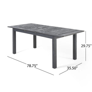 9-Piece Outdoor Dining Set with Extendable Acacia Wood Table and Cushioned Chairs