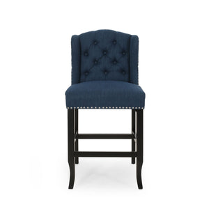 Vienna Fabric Tufted Counter Stool With Nailhead Accents (Set of 2)