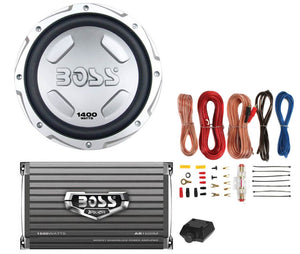 BOSS CX122 12" 1400W Car Power Subwoofer Sub Woofer and Amplifier and Amp Kit - TRAPSKI