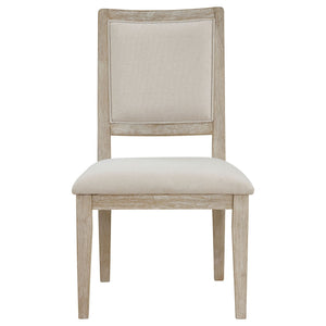 Rodota - 5 Piece Round Dining Table Set With Upholstered Chairs - White Washed