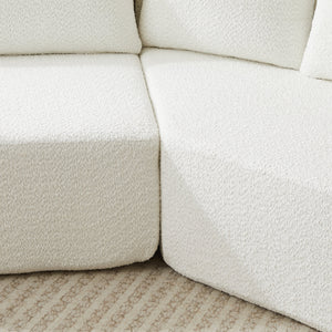 106.3-Inch V-Shaped Modular Sofa Set in Chenille Fabric