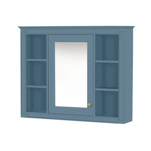 Wall Mounted Medicine Cabinet With Mirror, Storage Cabinet Featuring 6 Open Shelves And Adjustable Interior