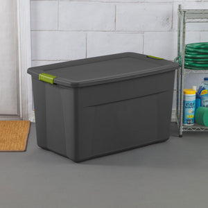 Sterilite 35 Gallon Storage Tote Box with Latching Container Lid, Gray (12 Pack)