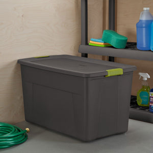 Sterilite 35 Gallon Storage Tote Box with Latching Container Lid, Gray (8 Pack)