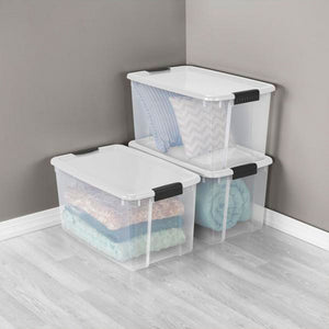 Sterilite 70 Qt 4-Pack & 30 Qt 6-Pack Clear Plastic Stackable Storage Bin w/Lid