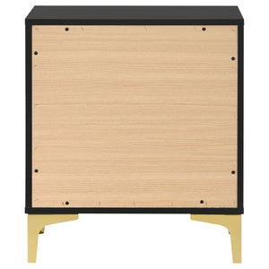 2 Drawer Rectangular Nightstand - Black