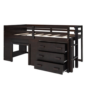 Loft Bed With Cabinet And Shelf
