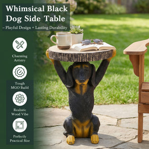 Whimsical Black Dog MGO Side Table