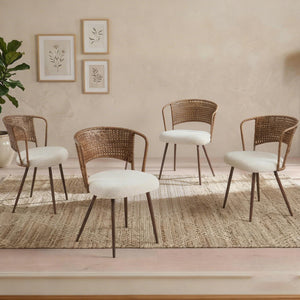 Farmhouse Style Wicker Dining Chair