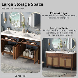 Bathroom Vanity With Double Sink, Large Storage Space