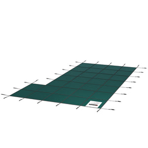 Inground Pool Safety Cover, 20 ft x 38 ft Rectangular with Right Step