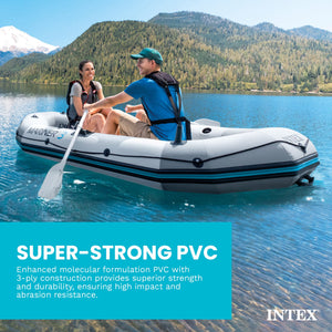 Intex 68373EP Mariner 3-Person Inflatable River/Lake Dinghy Boat and Oars Set