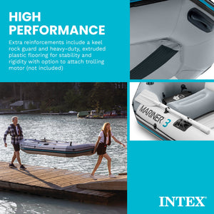 Intex 68373EP Mariner 3-Person Inflatable River/Lake Dinghy Boat and Oars Set