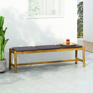 Cambria Rustic 3-Seater Outdoor Bench with Teak Finish