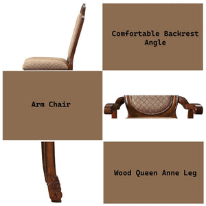 Cherry Arm Chair Set with Padded Seat - Chateau De Ville
