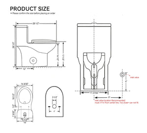 Tornado Flush One-Piece Toilet with Comfort Chair Seat