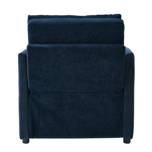 Upholstered Convertible Sleeper Sofa With 5 Position Backrest, Side Pockets, Storage
