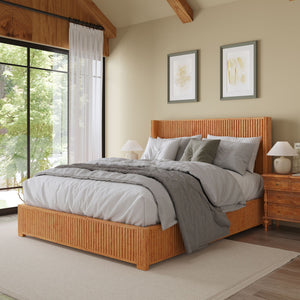 Platform Bed Frame With Headboard, Floor Standing Design