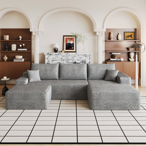 107" Cloud Sectional Sofa with 1 Ottoman