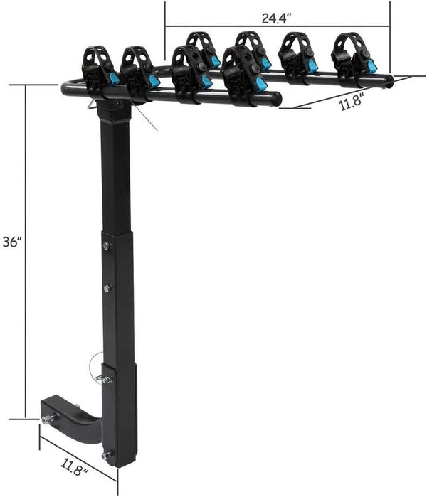 DINGED, DENTED or SCRATCHED TRAPSKI Multi-Bike Carrier Rack, Double Fold Design with a 2-inch Hitch Mount Heavy Duty, Black - TRAPSKI, LLC