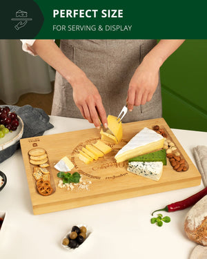 Cheese Board w/knives, 16.5"x11"