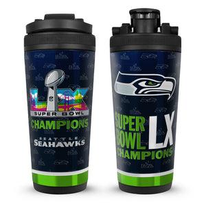 Seattle Seahawks Superbowl LX Champions 26oz Ice Shaker