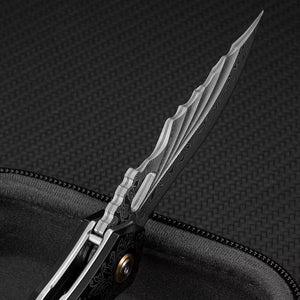 Specter Handmade VG10 Damascus Pocket Knife – Ebony Handle