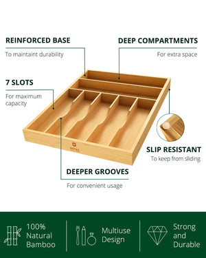 Basic Silverware Drawer Organizer, Natural