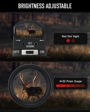 Pinty Vexa 2-in-1 4x32 Prism Scope Combo