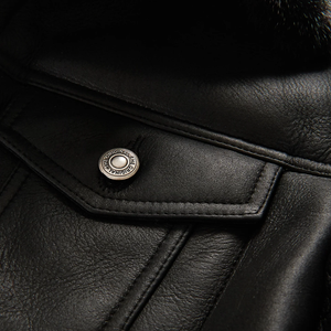 Men's Black B3 Sheepskin Shearling Trucker Jacket