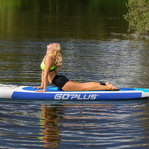 10 Feet Inflatable Stand Up Paddle Board 6 Inches Thick with Backpack Leash Aluminum Paddle