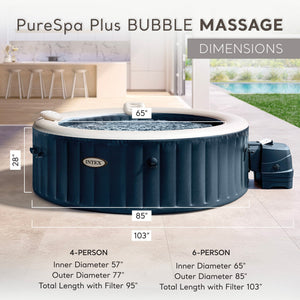 Intex PureSpa Plus Inflatable Bubble Jet Hot Tub & Slip Resistant Seat (4 Pack)