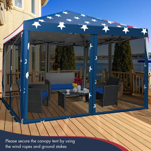10 FT x 10 FT Pop-Up Canopy Tent Easy Setup Instant Folding Shelter with Mesh Netting