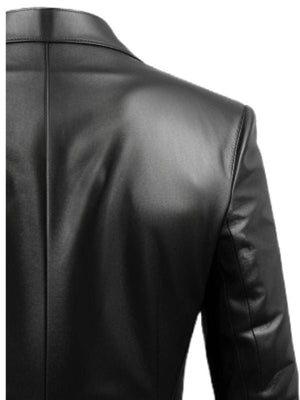 Men Black Biker Leather Blazer – Leather Coats for Men