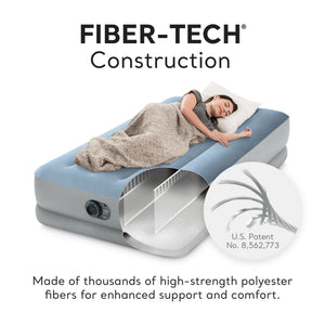 Intex Dura Beam Plus Mid-Rise Comfort 14" Twin Air Mattress with Built-In Pump
