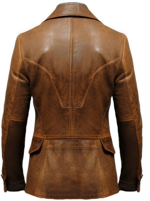 Men’s Two-Button Leather Blazer