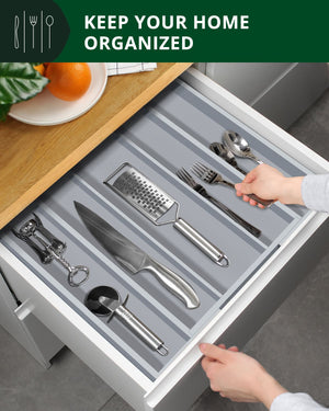 Utensil Drawer Organizer, Gray (5 Slots)