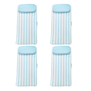 Magic Time International Sun Bed Water Lounger Pool Float w/ Pillow (4 Pack)