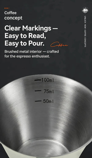 Best Espresso Shot Glass with Measurement Scale - Volcano 100ml Stainless Steel Under $6