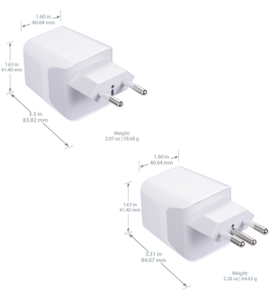 Brazil Travel Adapter Plug Combo - Type C, N | Dual USB - Brazilian Combo (CTU-9C-11C) - TRAPSKI