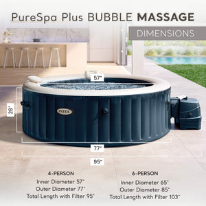 Intex PureSpa Plus Portable Inflatable Jet Spa & Medium PureSpa Benches (2 Pack)