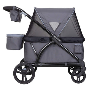 Baby Trend Expedition 2 in 1 Push or Pull Stroller Wagon Plus w/ Canopy, Grey - TRAPSKI