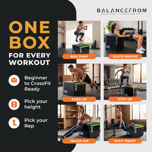 BalanceFrom Fitness 10 Pound Versatile 3 in 1 Plyometric Jumping Exercise Box