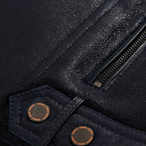 New Men’s Black RAF Flying Shearling Sheepskin Moto Leather Jacket