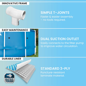 Intex 12' x 30" Metal Frame Swimming Pool w/ Filter Pump & Pool Maintenance Kit