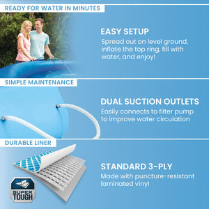 Intex Easy Set 15ft x 33in Inflatable Kid Family Swimming Pool with Filter Pump
